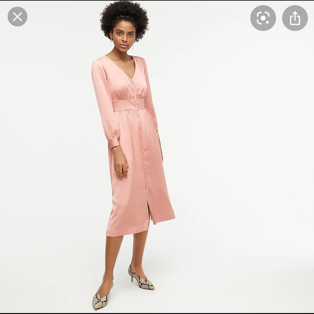 Jcrew button front midi dress, blush pink